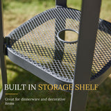 VICLLAX 35.5" Round Outdoor Bar Table, Bar Height Patio Table with Adjustable Umbrella Hole for Balcony, Black VICLLAX