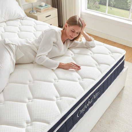 CMFOBAMTS 8 Inch Twin Mattress, Memory Foam Hybrid Mattress in a Box with Independent Spring for Motion Isolation and Pressure Relief, Comfortable Medium Firm CMFOBAMTS