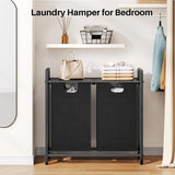 Kitstorack Laundry Basket Organizer, Laundry Hamper with Shelf & 2 Pull-Out Removable Bags, Dirty Clothes Hamper Organizer for Laundry Room Bathroom and Dorm, 2 x 11.8 gallons (44.5L) Kitstorack