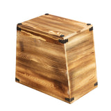 VERGOODR Grey Farmhouse Style Torched Wood Trash Can Waste Bin with Decorative Metal Brackets Trash Can for Bedroom,Living Room, Bathroom & Office (Brown) VERGOODR