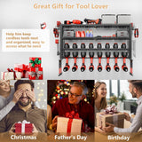 Power Tool Organizer Wall Mount, 4 Layer Heavy Duty Garage organizer Loads 280lbs, Tool Organizers with 8 Drill Hanger, Battery Tools Holder Garage Storage Organization for Workbench, Pegboard, Shed 1R2P3I