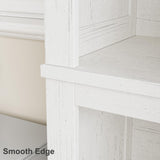 IDEALHOUSE 71" Farmhouse Bookshelf w/Adjustable Shelves & 31.5 in Whidth, 5 Tier Tall Bookshelf with Wooden Legs, Vintage Wooedn Book Shelf for Living Room Office (White, 71.3" H x 31.5" W x 11.8" D) IDEALHOUSE