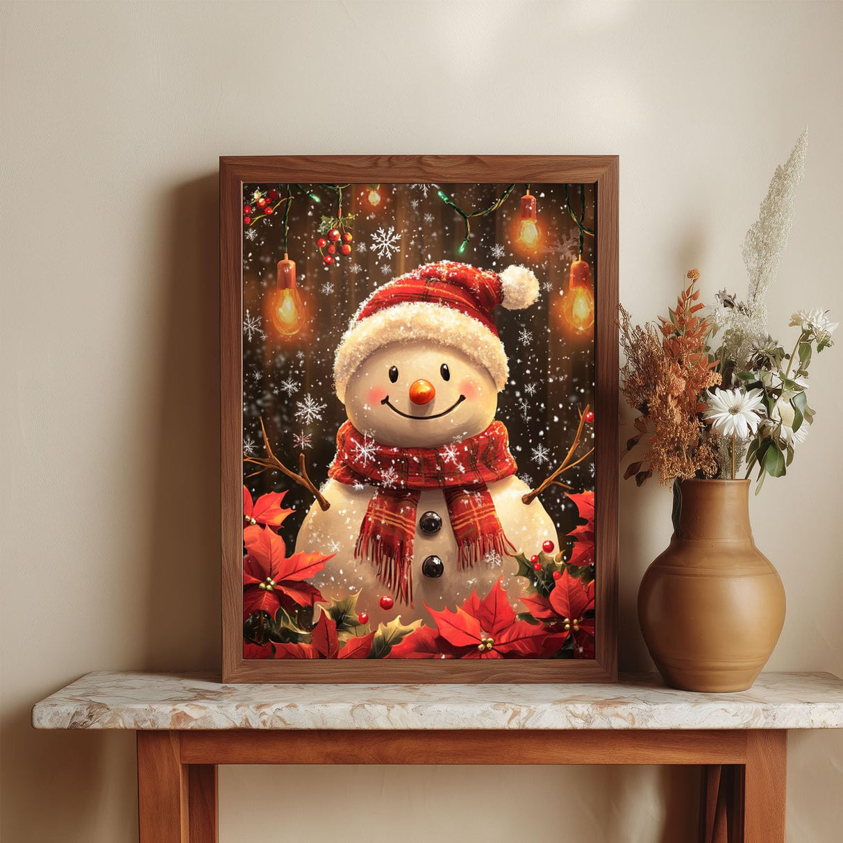 CRZMODE Christmas Paint by Numbers Kit for Adults, Snowman Paint by Numbers for Adults, Acrylic Painting Crafts for Home Decor Gift (16x20inch) CRZMODE