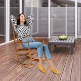 VINGLI Wooden Rocking Chair Outdoor, Patio Rockers with High Back, Support 450 LBS Rocking Chairs, for Porch, Patio, Balcony, Garden, Yard (Oak, 1 PC) VINGLI