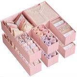 SONGMICS Drawer Organizer, Dresser Drawer Organizers, Set of 12, Foldable Fabric Storage Bins for Socks, Underwear, Bras, Ties, Scarves, Jelly Pink URDZ006R01 SONGMICS