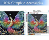 JFYHAB 5D Phoenix Diamond Painting Kits for Adult, Fire Phoenix Full Drill Round Diamond Cross Stitch Colorful Painting by Number Rhinestone Embroidery Arts Craft Diamond Art 12x12 inch JFYHAB