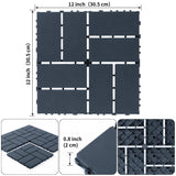 Plastic Interlocking Deck Tiles (44 PCS), 12x12 Inches Waterproof Outdoor Patio Flooring, Easy Snap Balcony Floor Tiles for Garden, Poolside, Backyard, Pathway, Indoor Use, Dark Grey, Grid Pattern Generic