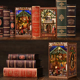 TOYQI DIY Book Nook Kit, Book Nook Kits for Adults, 3D Wooden Puzzle Dollhouse Booknook Bookend, Miniature Model Building Bookshelf Insert Alley - Cat Affairs Bureau TOYQI
