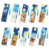 beinkmake 10Pcs Animals and Starry Sky 5D Diamond Art Bookmarks Cute Diamond DIY Painting Bookmarks Rhinestones Beaded Tassel Acrylic Bookmark for Adult Beginner Crafts beinkmake