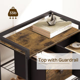 YATINEY Shoe Rack, 7-Tier Shoe Storage Organizer for Entryway, Free Standing Shoe Shelf with 2 Non-Woven Drawers, Metal Frame, for Closet, Hallway, Garage, Rustic Brown and Black SS07BR YATINEY