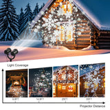 ‎LILNIAGY Christmas Double Head Snowflake Projector Lights,Christmas Decorations Outdoor LED Christmas Lights IP65 Waterproof Rotating Snow Lamp Christmas Decor for Patio Wall Window Xmas Decor LILNIAGY