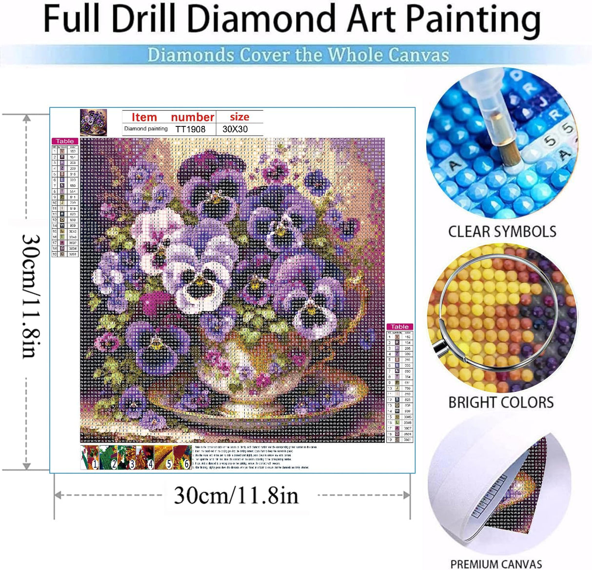 MOMDEDP Flowers Diamond Painting Kits for Adult-Moth Orchid Diamond Art Kits for Adults,5D Diamond Painting Flower,DIY Full Drill Diamond Painting Flower Gem Art and Crafts 12x12inch MOMDEDP