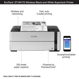 Epson EcoTank ET-M1170 Wireless Monochrome Supertank Printer with Ethernet PLUS 2 Years of Unlimited Ink*,White Epson