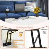 Koifuxii White Coffee Table with Black Lift Top - Modern Industrial Coffee Table with Lifting Top and Hide Compartment Storage - 40 Inch Rectangle Lift Coffee Tables for Living Room Koifuxii
