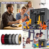 Kingroon High Speed PETG 3D Printer Filament 1.75mm, 3D Printer Rapid Filament for 30-600mm/s Hyper Printing Filament, Dimensional Accuracy +/- 0.03 mm, 10 kg Plastic Spool (22lbs（Mixed Colors） POJECITY