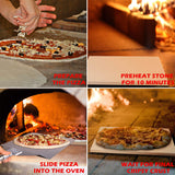 Royal Gourmet KSF1507 2 Piece Pizza Stone Set for Grill and Oven, 15 Inch Rectangular Pizza Stone and Pizza Peel, Baking Accessories Royal Gourmet