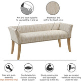 Madison Park Accent Bench for Living Room, Upholstered with Nailhead Trim, & Padded Seat Entryway Bench Small, Bedroom Furniture, End of Bed Bench with Back, 49.5" W x 19.25" D x 23" H, Taupe Multi Madison Park