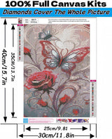 3PCS 5D Diamond Art Kits for Adults Beginners,Flower Butterfly DIY Full Round Drill Diamond Painting Kits, Paint by Diamonds Dots Gem Art Crystal Easy,Home Wall Decor 12X12 Inch Acelii