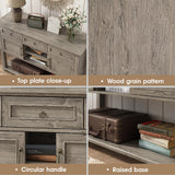 Vabches Farmhouse Entryway Table with Storage, 47" Modern Console Table with Sliding Barn Door & Drawers, Wood Rustic Sofa Table for Living Room, Entryway, Hallway, Washed Grey Vabches