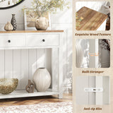 Homieasy Farmhouse Console Table with 3 Drawers, 47 Inch Wood Sofa Table with Storage Shelf for Living Room, Behind Couch, Entryway Table for Hallway, Living Room, or Foyer, Rustic Brown and White Homieasy