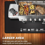 Rumlick 75 x 48 inch Under Grill Mats for Outdoor Grill, Oil and Waterproof, Double-Sided Fireproof Mat Fire Pit Mat Fireplace Mat Outdoor BBQ Mat for Protecting Deck and Lawn rumlick