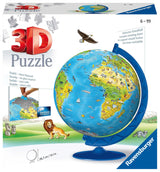 Ravensburger Children's World Globe 180 Piece 3D Jigsaw Puzzle | Easy Click Technology | Displayable Art | Perfect for Kids and Adults | 10.5 in Diameter Ravensburger