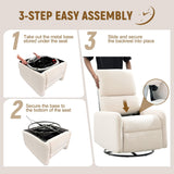 Korser 360° Swivel Glider Chair, Rocking Chair Nursery with Side Pockets, Deep Cushioned Seat, Nursery Chair with Steel Structure Base, Sherpa Swivel Chairs for Living Room, Bedroom, Baby Room Korser