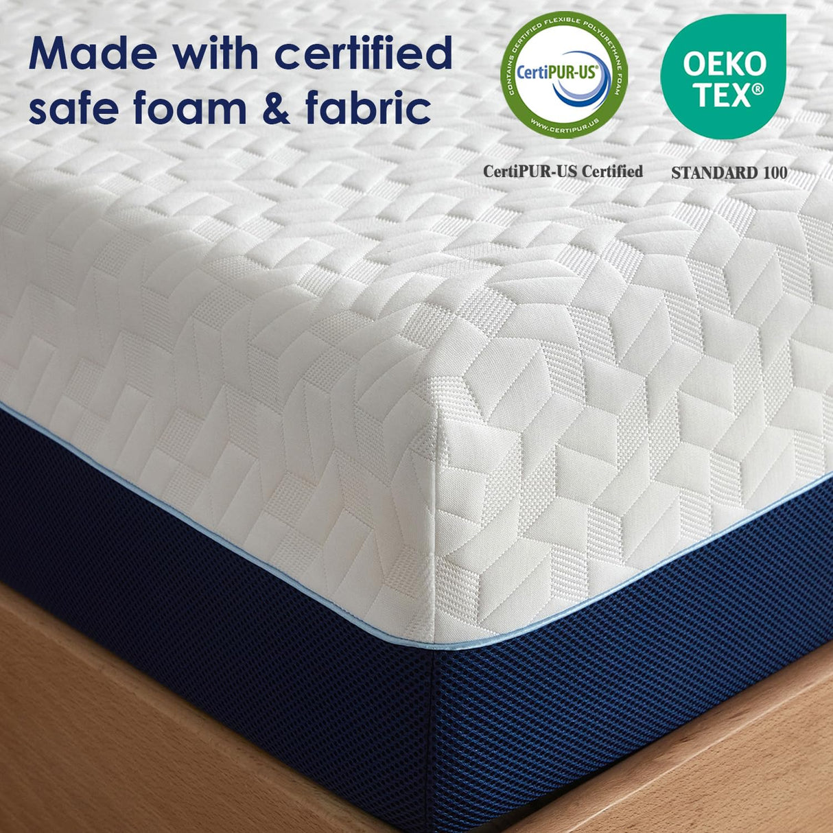 Schow Life 6 Inch Twin Mattress,Cooling Gel Memory Foam Mattress for Kids,Mattress in a Box,Breathable Cover Gel-Infusion for Cooler Sleep,Healthy and Safe,39" X 75" X6" (White&Navy, Twin) Schow Life