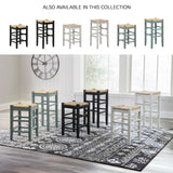 Signature Design by Ashley Mirimyn Farmhouse 23.63" Counter Height Bar Stool with Woven Wicker Seats, 2 Count, Green & Light Brown Signature Design by Ashley