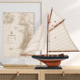 NAUTIMALL 15" Wooden Sailboat Decor Classic Columbia America's Cup Ship Model Nautical Yacht Decor (CLB39-ClassicWood) NAUTIMALL