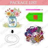 Eiflow Acrylic Diamond Art Hanging Ornament Kit for Adults Word Love, DIY Diamonds Painting Door Hanger Board Kit, Special Crystal Diamond Art Painting Pendant Eiflow
