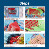 Stalente Diamond Painting Kits for Adults, Elephant Round Full Drill Diamond Art Kits, 5D DIY Paint with Diamonds Crafts for Home Wall Decoration Gifts 12×12Inch, Sunflower Stalente