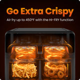 CHEFMAN 6 Quart Dual Basket Air Fryer Oven with Easy View Windows, Sync Finish, Hi-Fry, Auto Shutoff, 2 Independent 3Qt Nonstick Dishwasher Safe Frying Baskets, Digital Double Air Fryer - Black Chefman