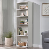 Sauder Beginnings 3-Shelf Bookcase, Bookshelf with Adjustable Storage Shelves, L: 24.57" x W: 11.50" x H: 71.18", Soft White Sauder