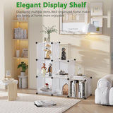 C&AHOME Cube Storage Organizer, 6-Cube Shelves Units, Closet Cabinet, DIY Plastic Modular Book Shelf, Ideal for Bedroom, Living Room, Office, 36.6" L x 12.4" W x 36.6" H Translucent White SBTM3506A C&AHOME