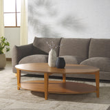 SAFAVIEH Couture Collection Leonardi Natural Brown Oval Coffee Table