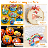 Acrylic Paint Pens Acrylic Paint Markers Set: 24 Dual Tip Acrylic Markers Wood Rock Painting Kit Wine Glass Fabric Permanent Clothes Plastic Canvas Ceramic Scrapbook Fine Gel Arts Crafts Supplies Kids Muchcute