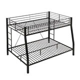 ZMIZAKOY Metal Full XL Over Queen Bunk Bed for Adults, Heavy Duty Bunk Bed Full Over Queen with 2 Ladders & Safety Guardrail for Kids and Adults, Easy Assemble Queen Size Bunk Beds (Black) ZMIZAKOY