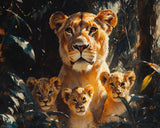 XTXGERL DIY Paint by Numbers for Adults Beginner, Lions, Adult Crafts Adults' Paint-by-Number Kits, Room Decor Gift (16x20 inch, No Frame) XTXGERL