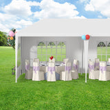 10x30 Outdoor Canopy Patio Tent Camping Gazebo Events with 5 Removable Walls for [Party] Wedding BBQ Cater, White FDW