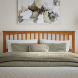 AFI Mission King Solid Wood Platform Bed with Footboard & Twin XL Trundle in Light Toffee AFI