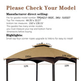 SCOCANOPY Khaki Ripstop Replacement Cover for Lowe's Allen Roth 10X12 Gazebo Model #TPGAZ17-002C SCOCANOPY