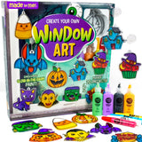 Made By Me Create Your Own Halloween Window Art by Horizon Group USA, Make 20 Projects, Includes Suncatcher Frames & Window Clings, Glow-in-The-Dark Paint, Paint Tubes, Suction Cups & Cording,Multi Made By Me