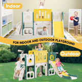 8 in 1 Toddler Slide Set, Kids Slide for Toddlers, Toddler Climber Slide PlaySet with Basketball Hoop,Outdoor Indoor Playground for Toddlers Upgraded MOCUTEEN