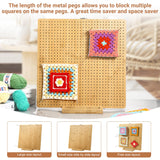 Aulin 15.5"" x 15.5"" Foldable Crochet Blocking Board with Pegs | 35 Stainless Steel Rod Pins - Upgrade Large Blocking Boards for Crochet Projects, Gifts for Crocheters, Mothers, Grandmothers Aulin