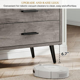 DWVO Grey 7 Drawer Dresser, 47" W Large Double Dresser Chest of Drawers, Modern Wood Storage Organizer with Black Metal Handles & Anti-Tipping Device for Hallway, Entryway DWVO