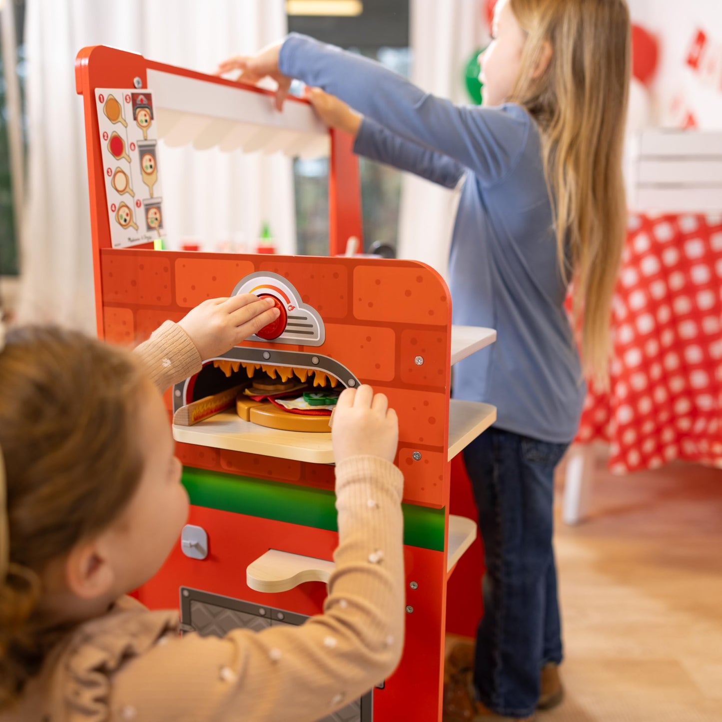 Melissa & Doug Wooden Pizza Food Truck Activity Center with Play Food, for Boys and Girls 3+ - WoodArtSupply