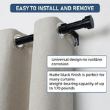 Joydeco Curtain Rods for Windows 16 to 120 inches Adjustable Decorative Window single rod with Aluminium Finials(16" to 120",1PCS,Black) Joydeco