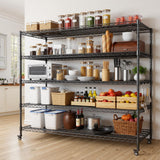AIRAJ 60” W Storage Shelves Heavy Duty | 5 Tier Wire Shelving | 3500 LBS Metal Shelving | Garage Shelving Units and Storage | Rolling Wire Rack with Wheels | Adjustable Layer Height | 60”W×24”D×72” H AIRAJ