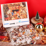 1000 Pcs Christmas Cat Jigsaw Puzzles, Challenging Puzzles Xmas Family Game Puzzles for Adults Cat Lovers Supplies Hxezoc